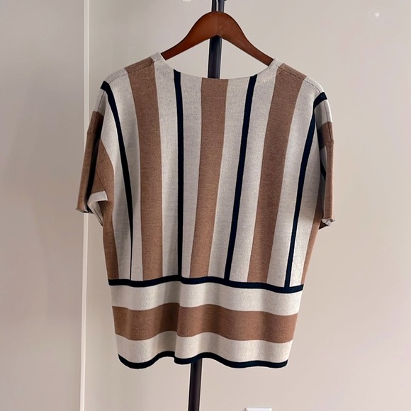 J.Crew Women’s Merino Wool Striped Short Sleeve Sweater - Picture 6 of 10
